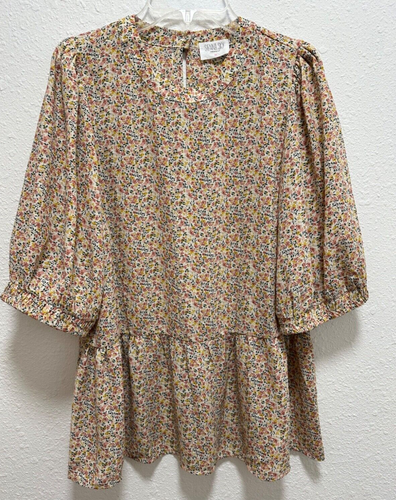 Sienna Sky Women’s Floral Peplum Blouse Top Great Fabric Very Feminine - Picture 7 of 7