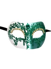 Green Crystal Colombina Masquerade Mask Italy Italian Venetian