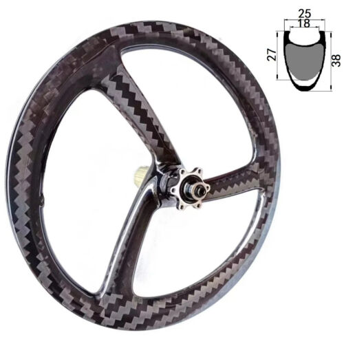 20'' 3 Spokes BMX Folding Bike Carbon Wheelset Clincher Disc Brake XDR Hubs - Picture 3 of 16