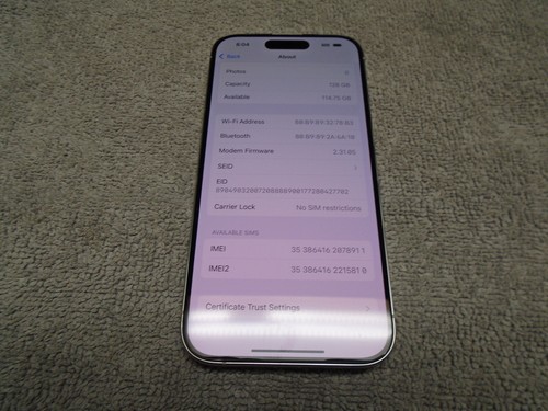 Apple iPhone 15 Pro, 128gb, White Titanium, Carrier Unlocked, Excellent!!! - Afbeelding 13 van 15