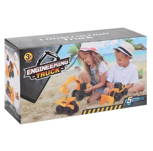 5 Pcs Toy Set Backhoe Bulldozer Dump Truck Excavator Wheel Loader Construction - Picture 8 of 9