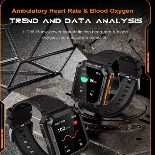 Rugged Military Smart Watch for Men(Answer/Make Calls) Tactical Fitness Tracker - Picture 9 of 18