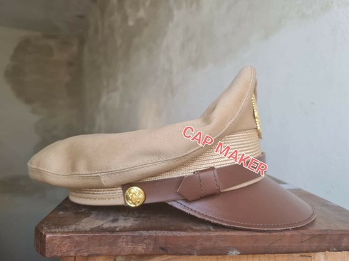 WW2 US Army Aircorps Military Airforce Officers Khaki Crusher Visor Hat Cap Repr - Picture 9 of 10