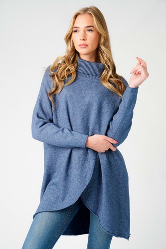 Ladies Italian Winter Long sleeve Cowl Neck Crossover Wrap Tunic Jumper Top - Picture 9 of 72