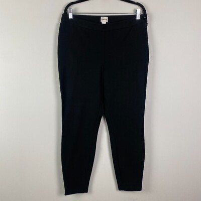 Chicos Ankle Zip Dress Pants Size US 14 Black Stretch