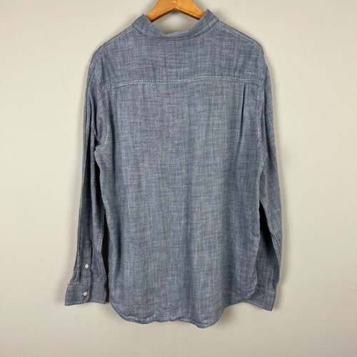 Rails Camicia Uomo XL Navy Chambray Wyatt Bottoni Manica Lunga 100% Cotone - Foto 6 di 11