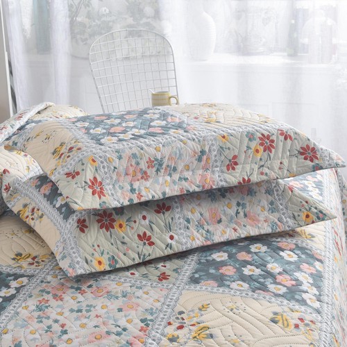 3Pcs Bedspread Set Quilted Patchwork Design Comforter Bedspread Double King Size - Picture 46 of 92
