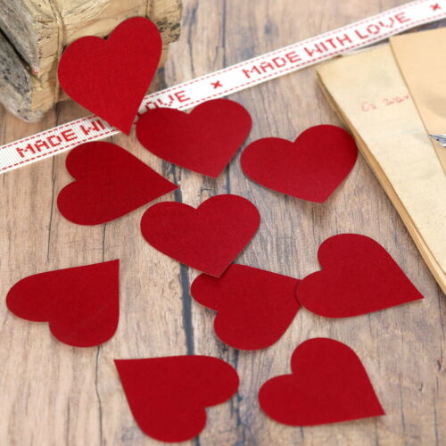 rote Leinen Herzen - 1-10cm Streudeko Basteln Deko Tischdeko - Bild 1 von 1
