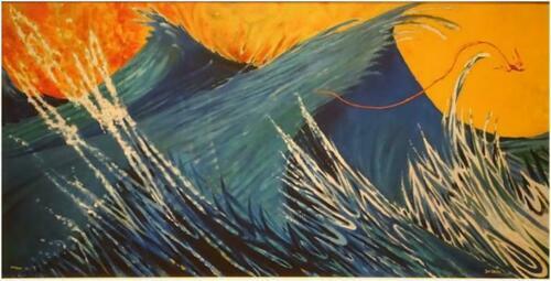 Dr. Seuss - Theodor Geisel "Feuervogel" Mischtechnik Pigmentdruck auf Leinwand - Bild 1 von 1