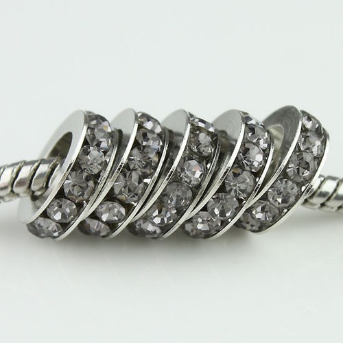 20 Pieces Czech Crystal Round Ring Big Hole Spacer European Charm Beads 10mm - Picture 31 of 54