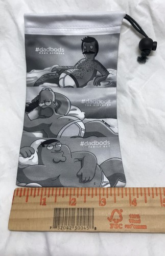 Dadbods Simpson Family Guy Bob's MICRO FIBRA TELA SUAVE GAFAS DE SOL BOLSA DE ALMACENAMIENTO - Imagen 3 de 4
