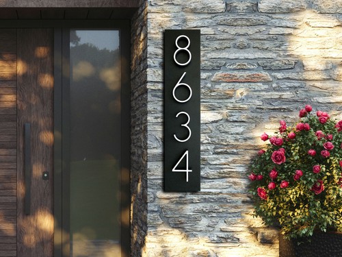 House numbers | Address sign | Modern address plaque | vertical horizontal sign  - Picture 1 of 9