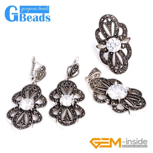 Conjunto de joyas con anillo colgante pendientes mariposa cuentas remache diamantes de imitación con caja de regalo - Imagen 4 de 62