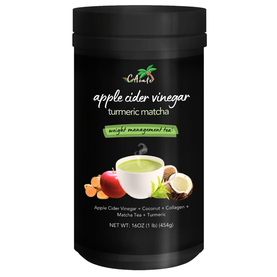 Vinagre de sidra de manzana cúrcuma té matcha - con coco, cúrcuma, colágeno