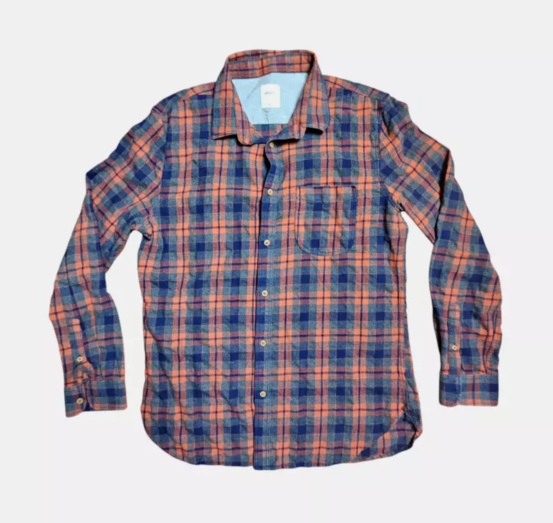 burton flannel plaid button up long sleeve shirt