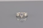 Jed Sterling Silver Pear Cut Cubic Zirconia Solitaire Band Ring 925 Sz: 6