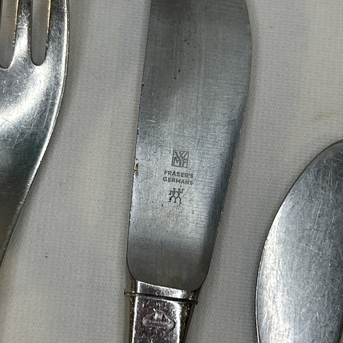 WMF FRASER LAUREL MIDCENTURY MCM GERMANY CROMARGAN STAINLESS FLATWARE 6 Pc Lot - Picture 3 of 20