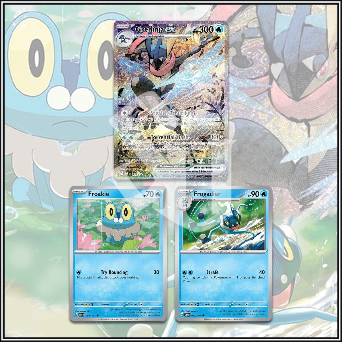 【海外限定】ゲッコウガ ex SAR shrouded fable Pokemon TCG: SV Shrouded Fable - Greninja ex 3 Card Set