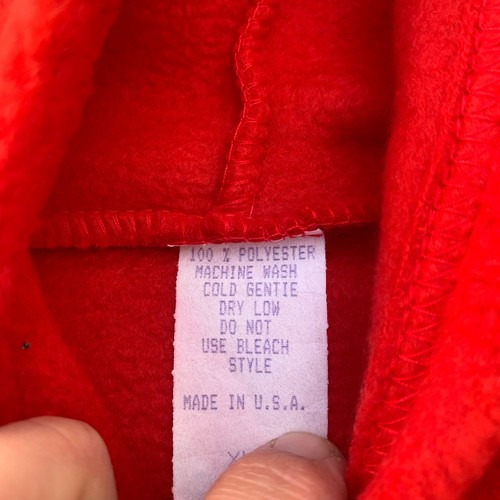 Vintage Tommy Hilfiger Sports Youth Fleece Pullover Red Hoodie USA Size XL - Picture 6 of 9