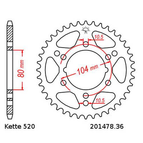 Kit Catena Polaris Trail Blazer 250 02-03, RK DD 520 MXZ4 76, Aperto, Paisley - Picture 3 of 4