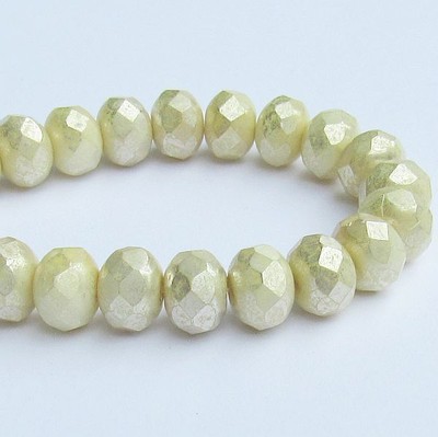 Czech Glass Faceted Rondelle Beads in Frosted Jewel Tones 1 mm hole 8 mm 25 beads per strand