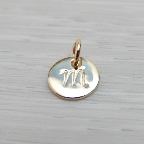 New Genuine Solid 8mm Yellow 9ct Gold Disk Letter Pendant / Charm (375 9k 9kt) - Picture 17 of 17