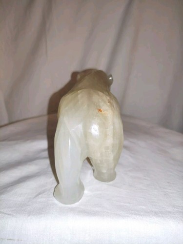 MARMOR EISBÄR FIGUR * L 19,0 CM * SCHWERE STEINFIGUR * TOP ZUSTAND - Bild 6 von 11