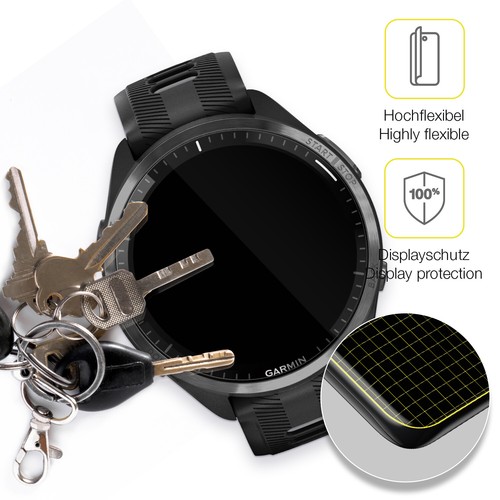 2x 3D Full Cover Schutzfolie für Garmin Forerunner 965 Panzerfolie Anti-Shock - Zdjęcie 3 z 7