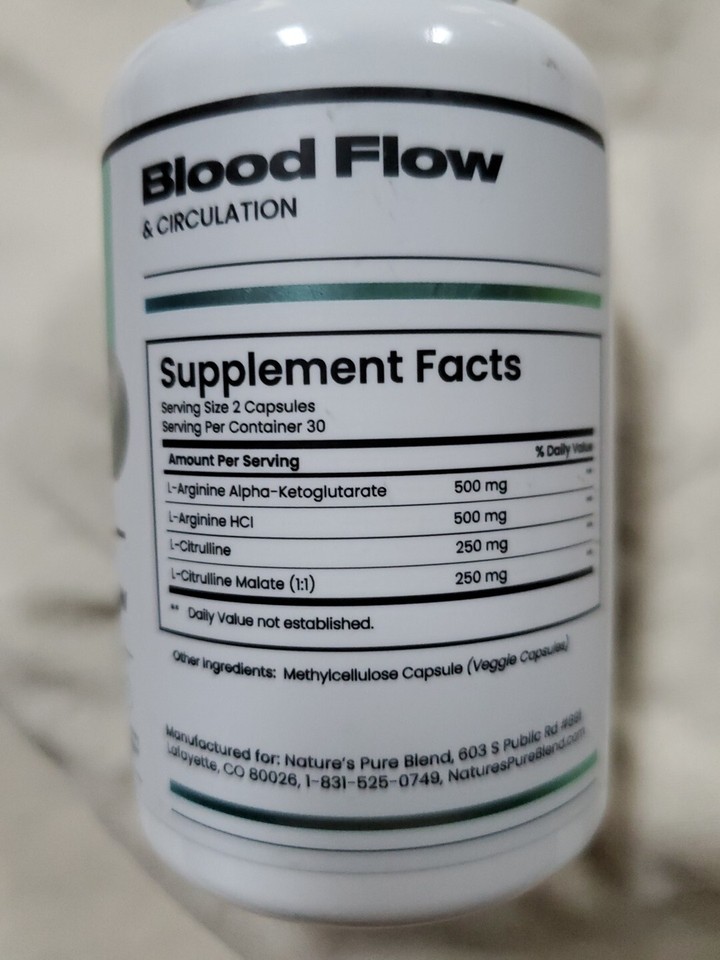 NPB Natures Pure Blend Nitric Oxide Flow Blood Pressure Support Exp 05/