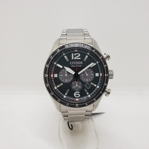 CITIZEN ECO-DRIVE Aviator Cron OROLOGIO DA UOMO CRONOGRAFO IN ACCIAIO CA4654-55E - Imagen 4 de 14
