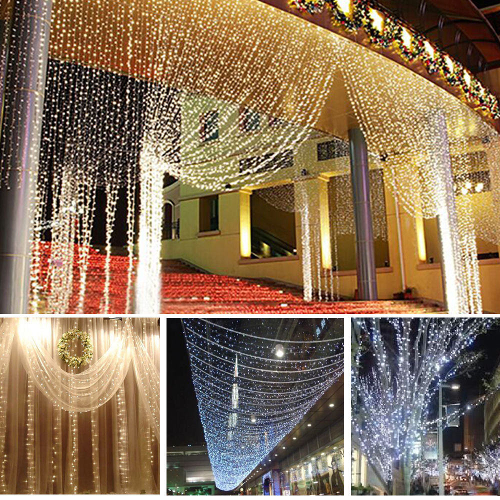 Warm White 10-100LED Christmas Wedding Xmas Party Decor Fairy String Light Lamp