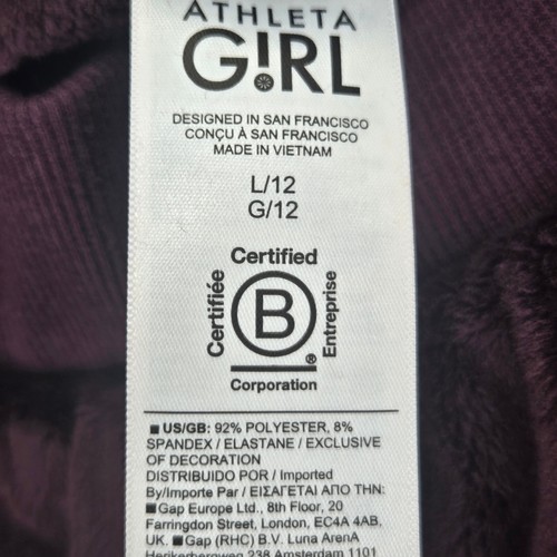 Athleta Girl Fleece Tiered Skirt Pull On Size Large Purple Athleisure Activewear - Picture 5 of 8