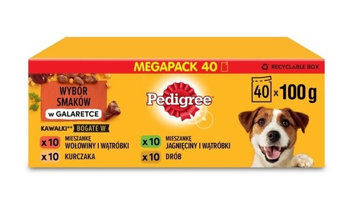 5900951267833 PEDIGREE Adult Geschmacksmischung - Nassfutter für Hunde - 40x100g