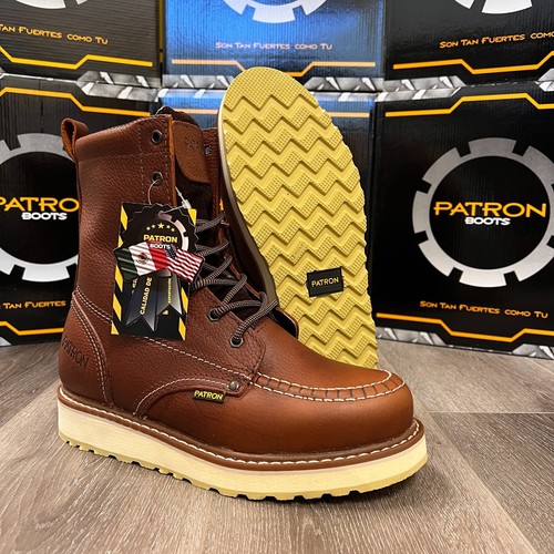 Men’s 8” Soft Moc Toe Safety Oil Slip Resistant Waterproof Leather Work #813 - Picture 5 of 11