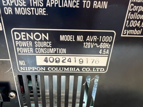 Vintage Denon AVR-1000 AV Stereo Receiver - Picture 3 of 6