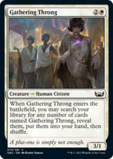 MTG-4x-Near Mint, English-Gathering Throng - Foil-Streets of New Capenna
