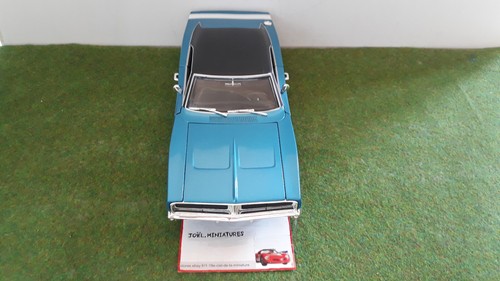 DODGE CHARGER R/T 1969 bleu métal 1/18 HOT WHEELS 21358 voiture miniature collec - Imagen 5 de 10