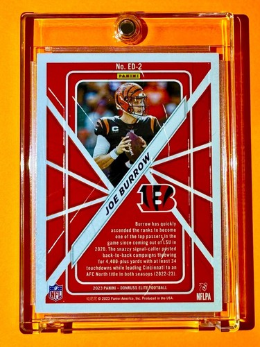 Joe Burrow RARE SILVER REFRACTOR DONRUSS ELITE DECK INSERT BENGALS - Mint! - Picture 6 of 6