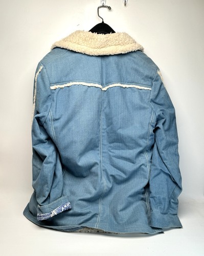 VTG Denim Ranch JacketPioneer Women’s 70s Sherpa Lined Coat Western Lee - Picture 3 of 3