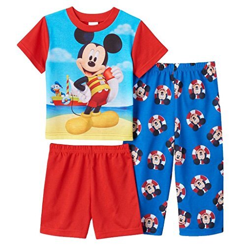 Boy's Mickey and Donald 3-Piece Beach Themed Pajama Set, Size 3T - Bild 1 von 1
