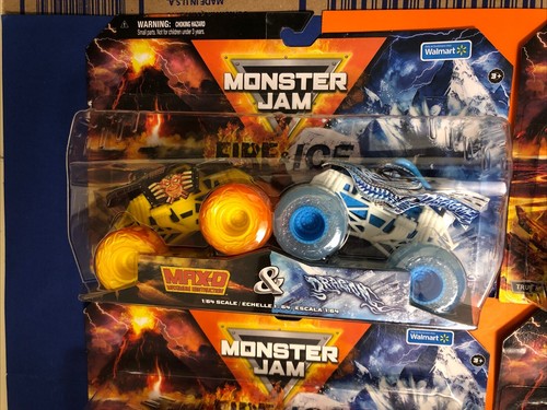 2024 SPIN MASTER MONSTER JAM WALMART 1/64 FIRE AND ICE COMPLETE 12 TRUCK SET - Picture 2 of 8