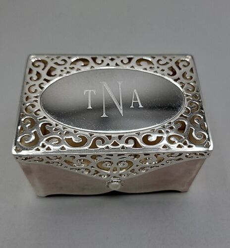 Things Remembered Monogramed Small Jewelry/Trinket Box Ring Holder "TNA"