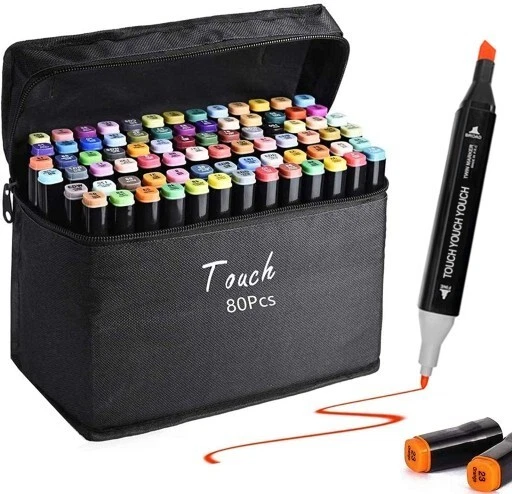 Touch Professional 80 Alcohol Markers Drawing Set Double Tip Art