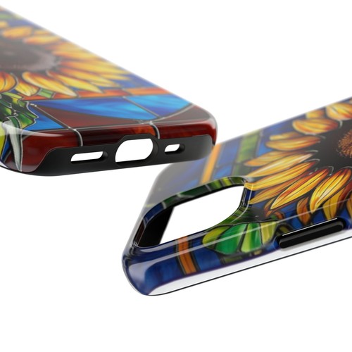 Handyhülle Sonnenblume, Floral Phone Cover, Buntglas-Stil - Bild 16 von 69