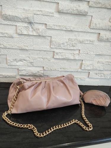 BORSA DA DONNA IN VERA PELLE ROSA ANTICO MOD: SIRENA - Picture 2 of 7