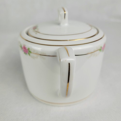 M.Z. Austria Deposey Sugar Bowl With Lid Roses Porcelain Handles Gold Trim VTG - Picture 7 of 12