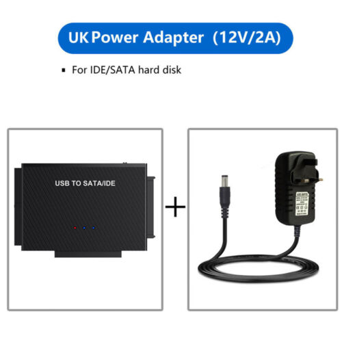 3 in 1 USB to IDE SATA Converter Adapter UK Plug New Fits Zilkee Ultra Recovery - Picture 5 of 12
