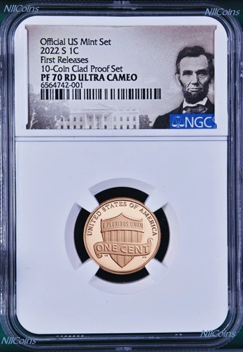 2022 S US Mint 10-Coin Proof SET Version LINCOLN CENT Penny NGC PF70 RD FR