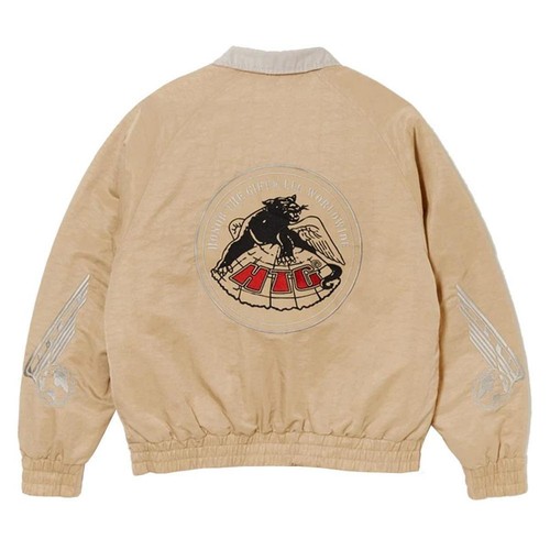 Honor The Gift Men's Airborne Bomber Embroidered Quilted Jacket in Desert - Picture 3 of 10