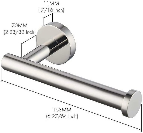 WC Roll Halter Chrom Tissue Papier Stand Badezimmer Bar Wand montiert Rund x2 - Bild 6 von 7